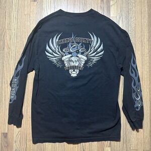 Vintage Orange County Choppers NEW YORK Long Sleeve Shirt Men's SZ XL Flames Y2K